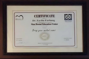 گواهینامه های دکتر فریبا فرهنگ