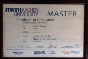 گواهینامه های دکتر فریبا فرهنگ